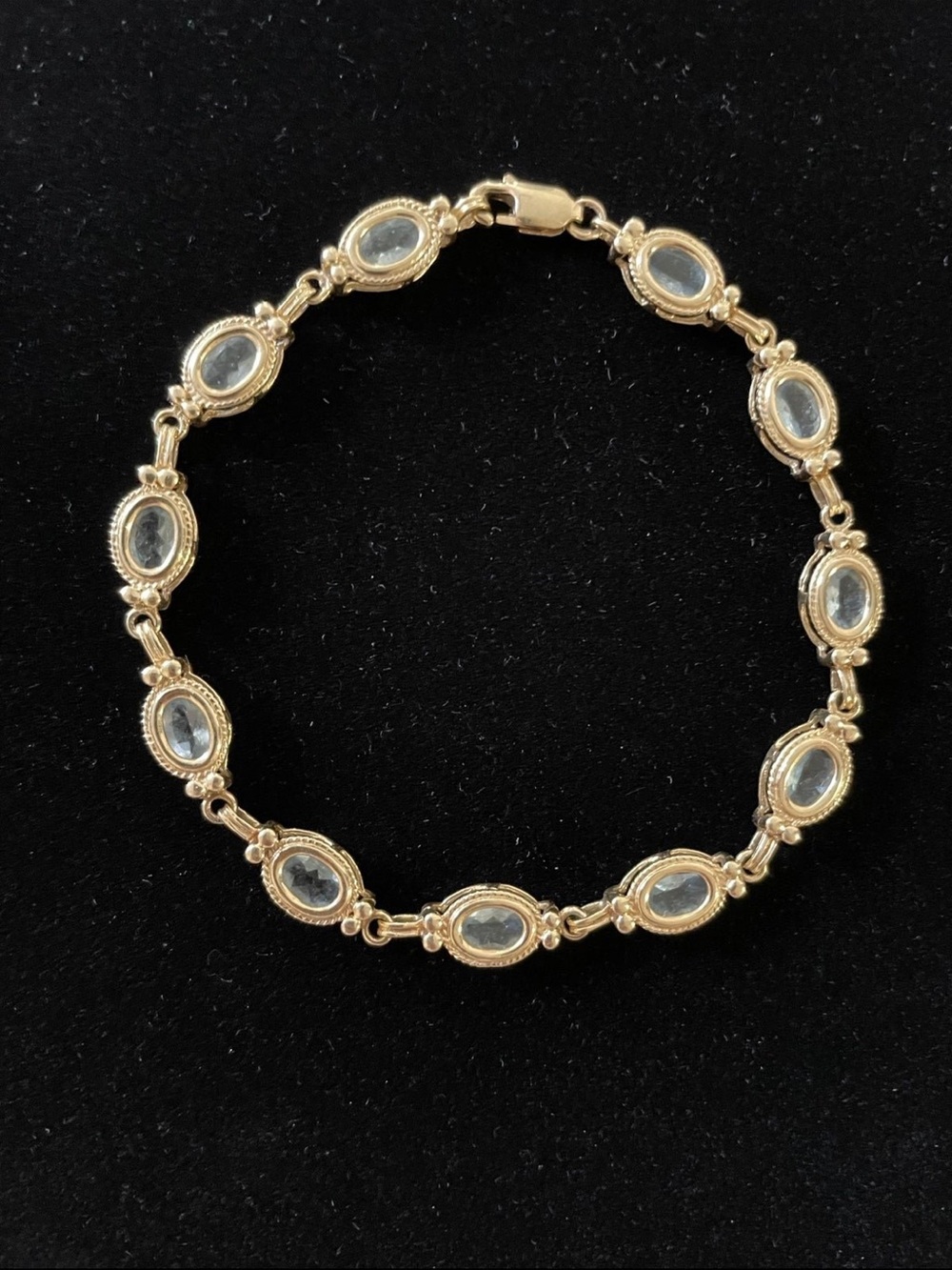 14K Gold Aqua Marine Bracelet